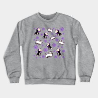 Spooky Halloween Purple Dog Pattern Crewneck Sweatshirt